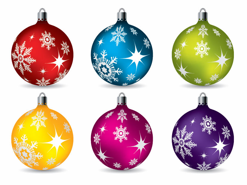 free vector Colorful Christmas Ball Ornaments Vector